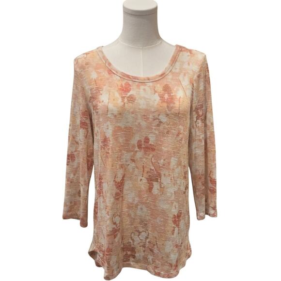 Rose + Olive Lightweight Sweater Fall Colors 3/4 Sleeve Large - Picture 1 of 9